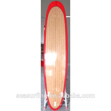 Red Color rail design bamboo longboard great sport equipment ltd on surfing~